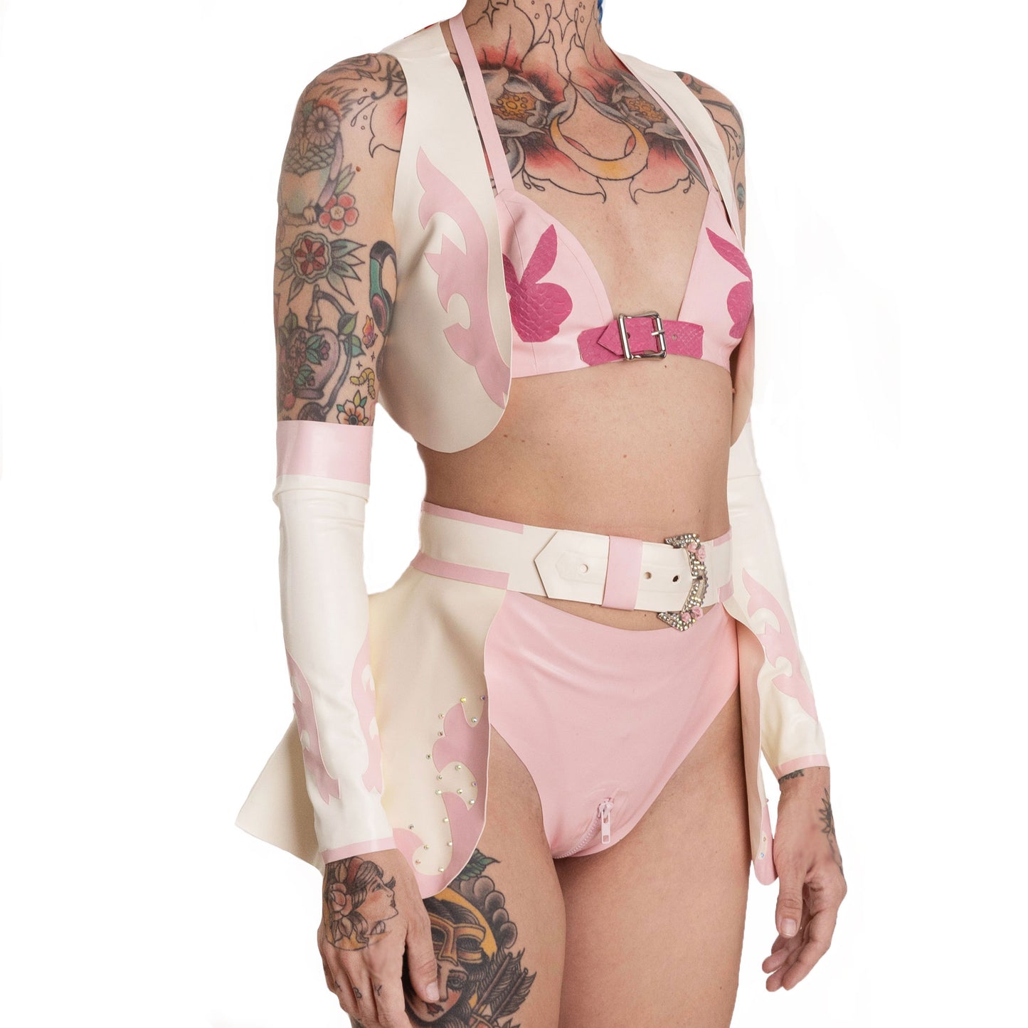 Pink & White Latex Rodeo Queen Set