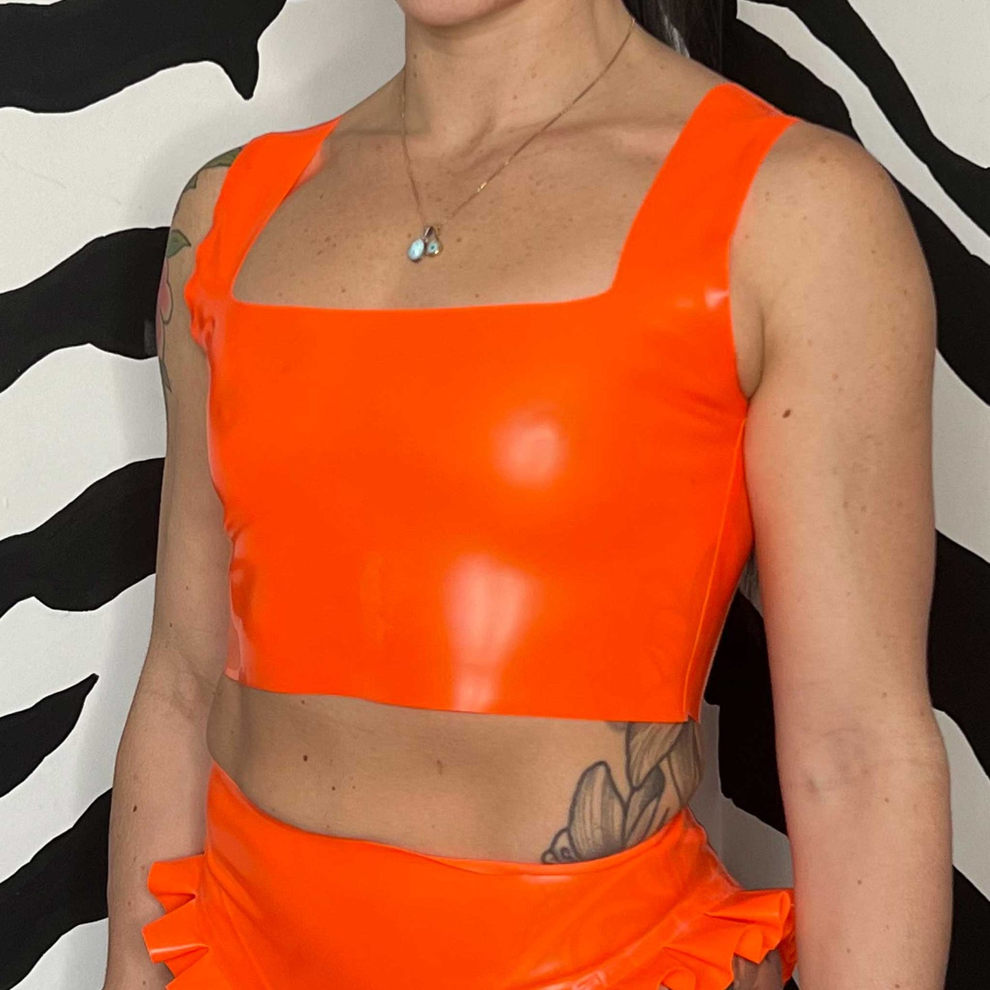 Neon Orange Crop Top - READY TO SHIP