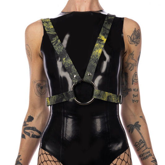 Snakeskin Latex Cross Body Harness