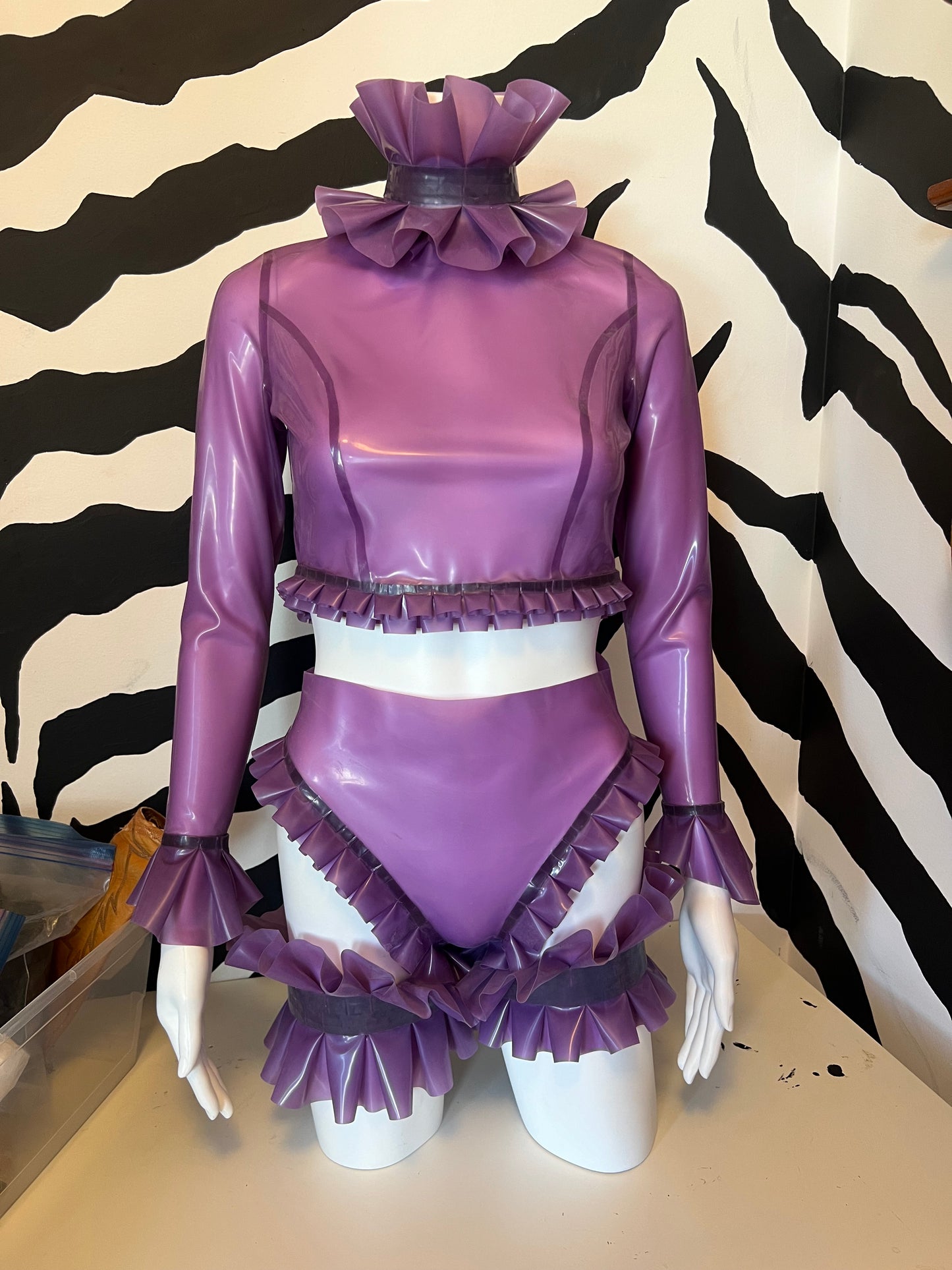 Transparent Lilac Ruffle Set