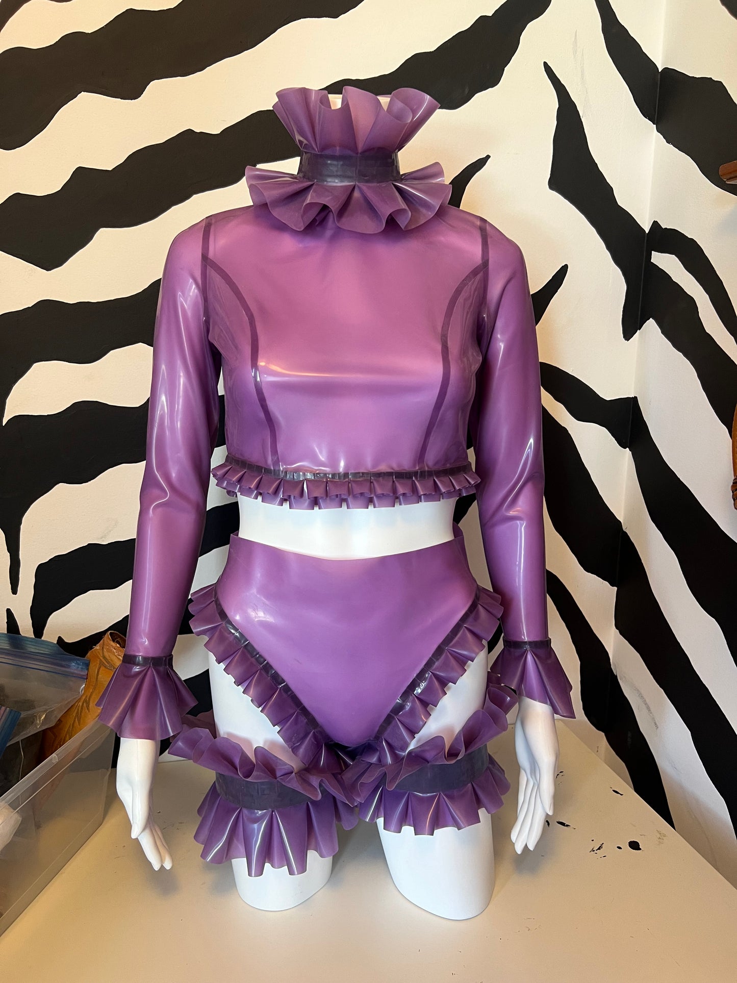 Transparent Lilac Ruffle Set