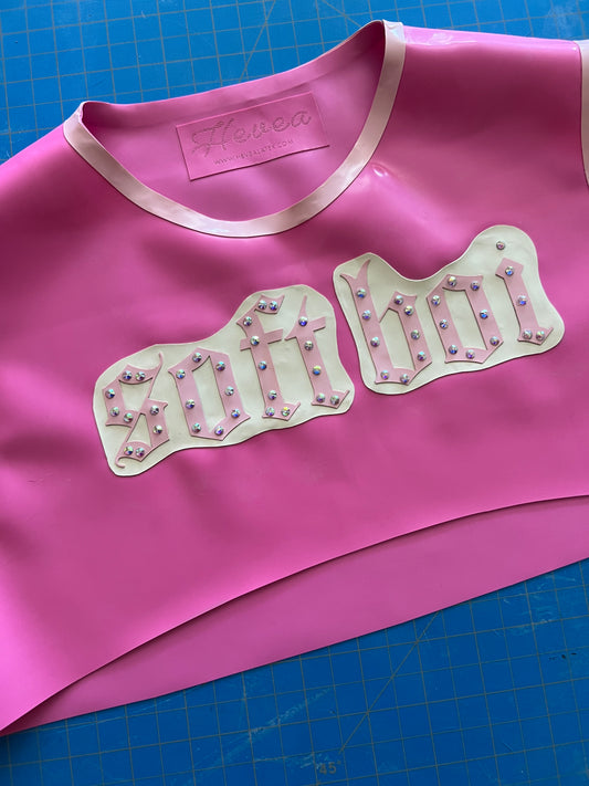 ‘Soft Boi’ Bubblegum Pink Crop Top