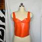 Orange Latex with Black Heart Top - READY TO SHIP