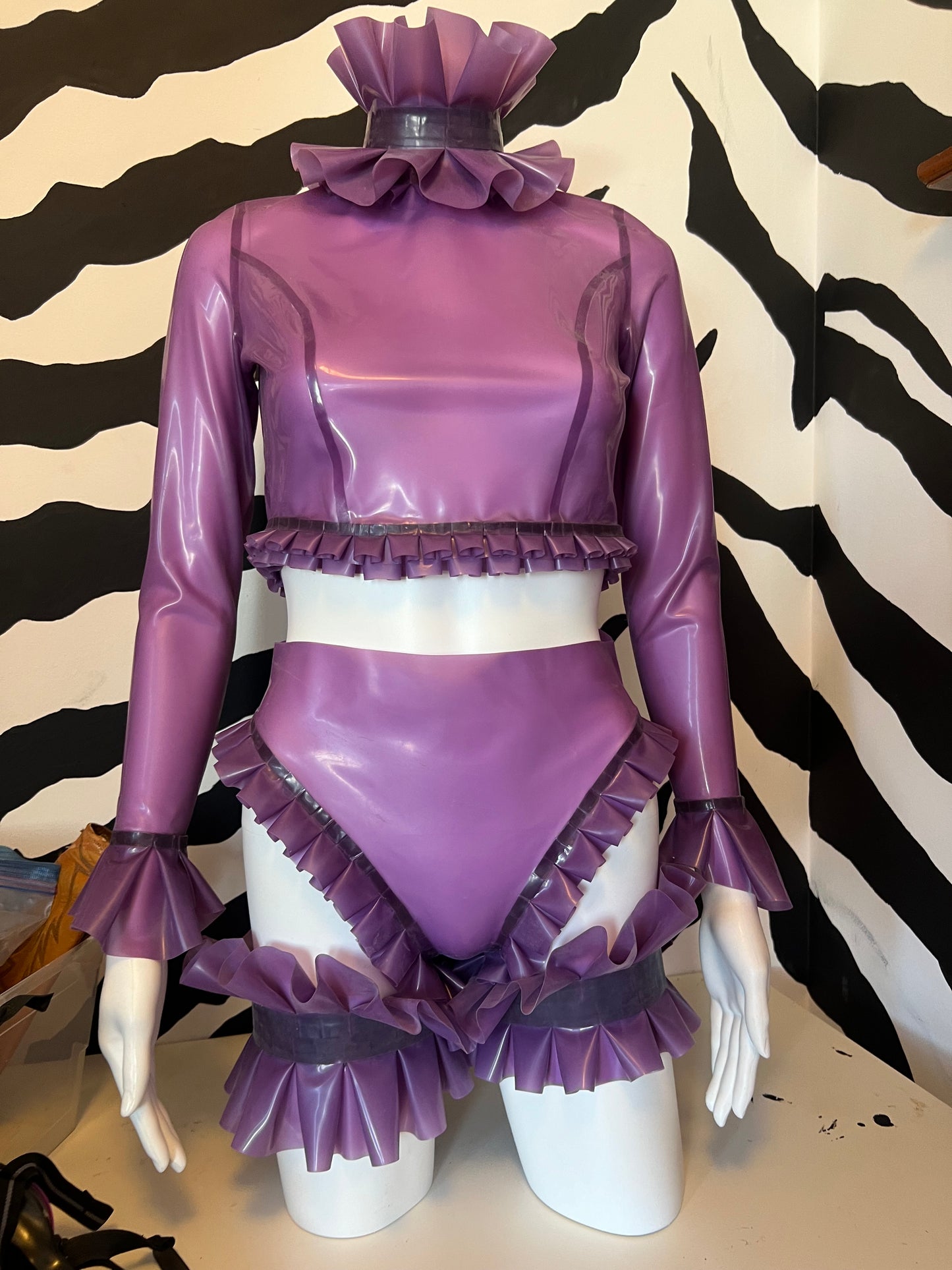 Transparent Lilac Ruffle Set