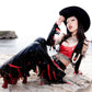 Latex Horseshoe & Heart Applique Vest, Crop Top, Thong, Fringe Gloves and Flared Chaps Set