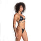 Studded Latex Chain Bra & Thong Set