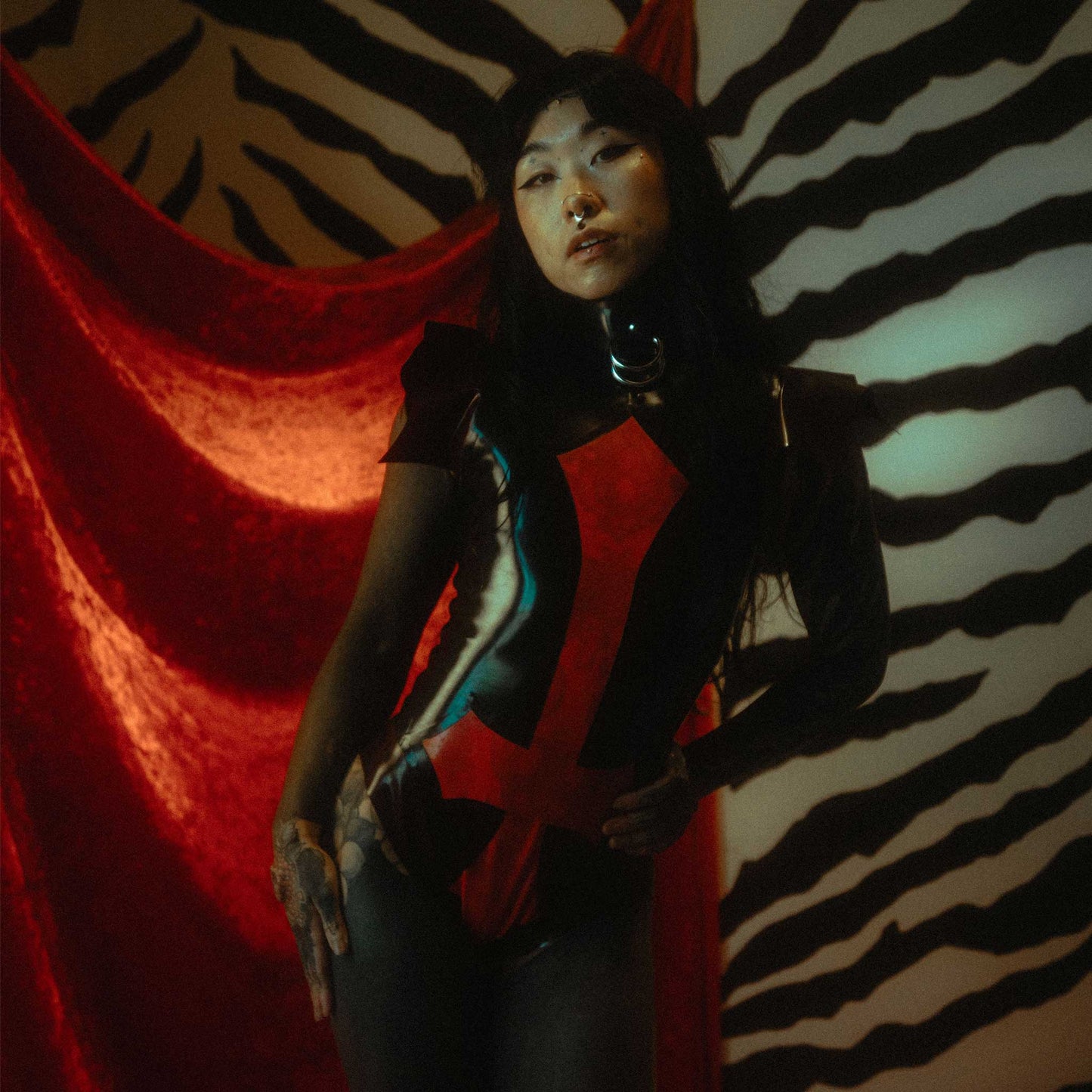 Vampire Cross Latex Bodysuit