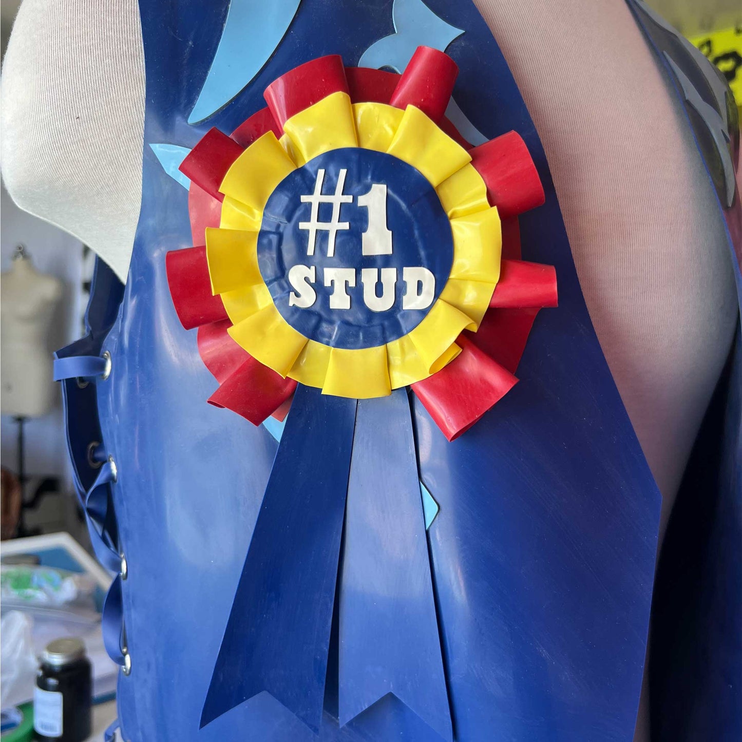 Baby's Saloon 'Number One Stud' Latex Rodeo Rosette