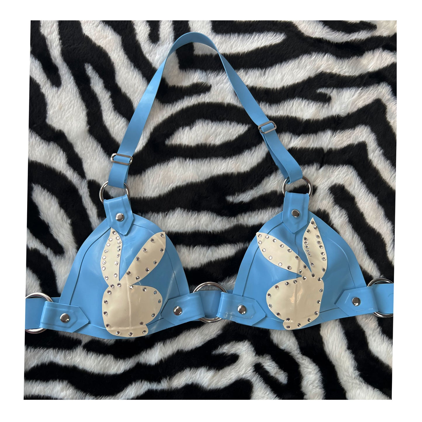 Bunny O-Ring Rhinestone Bra (Made to Order)