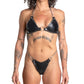 Studded Latex Chain Bra & Thong Set