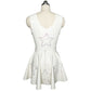 White Latex Rhinestone Star Vest and Circle Skirt Set