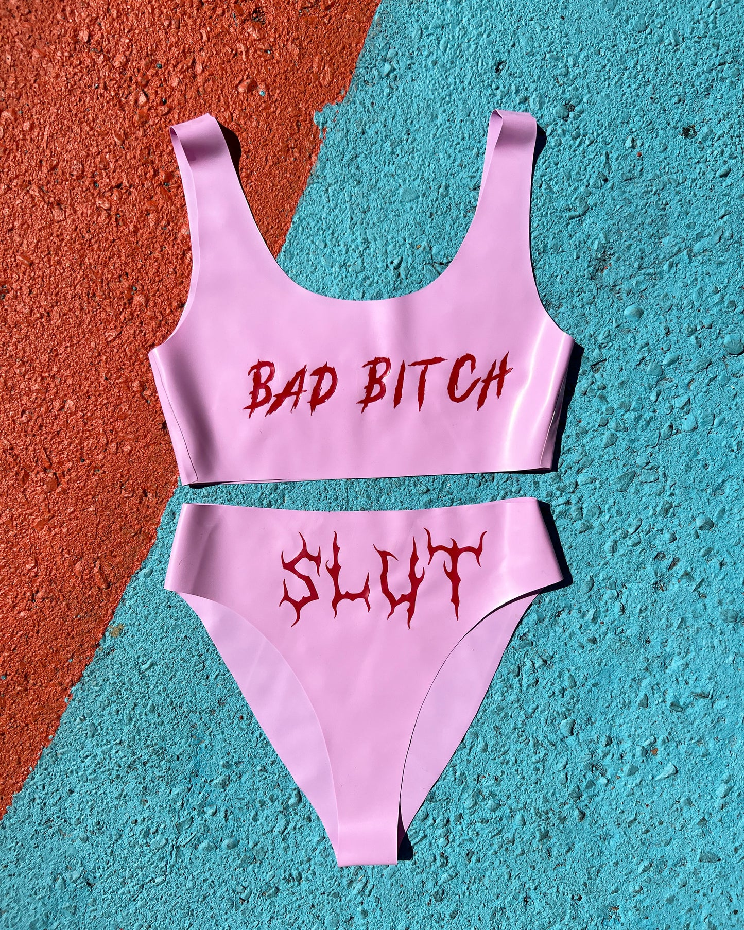 "Bad Bitch" Crop Top and "Slut" Bottoms Set