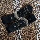 Western Buckle Latex Thigh Cuffs